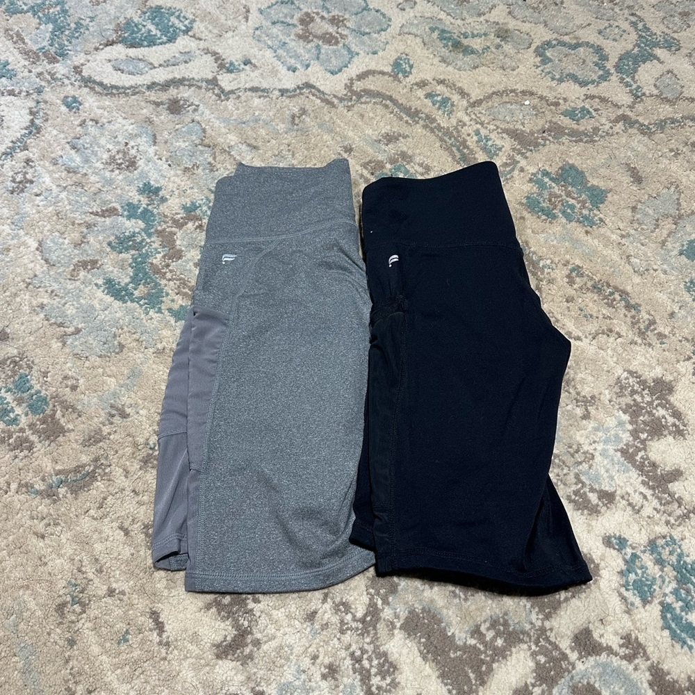 Fabletics Women's Bike Shorts - Gray and Black